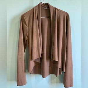 Faux suede cardigan
